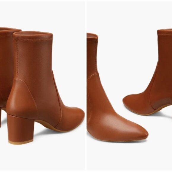 *Worn Once* Stuart Weitzman Yuliana Ankle Bootie Block Heel Briddle Brown 7.5 - Picture 2 of 7